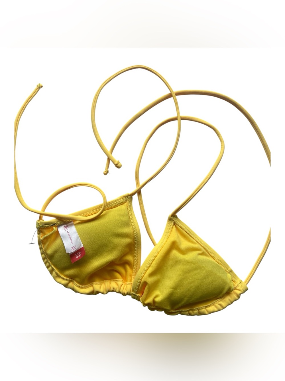 Yellow Triangle String Bikini Top - Picture 2 of 2
